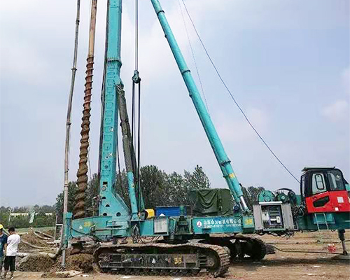 樁徑500mm的CFG施工現場